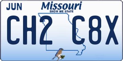 MO license plate CH2C8X