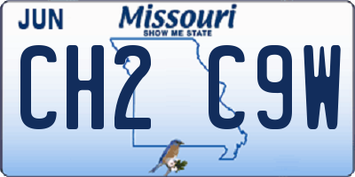 MO license plate CH2C9W