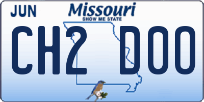 MO license plate CH2D0O