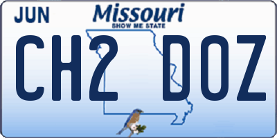 MO license plate CH2D0Z