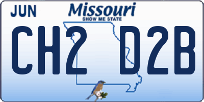 MO license plate CH2D2B