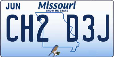 MO license plate CH2D3J