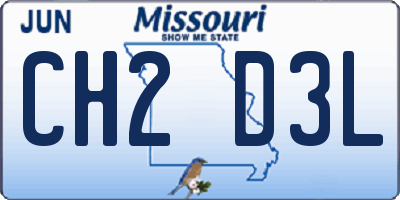 MO license plate CH2D3L