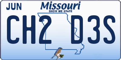 MO license plate CH2D3S