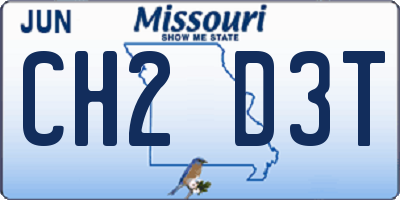 MO license plate CH2D3T