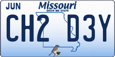 MO license plate CH2D3Y