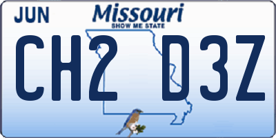 MO license plate CH2D3Z