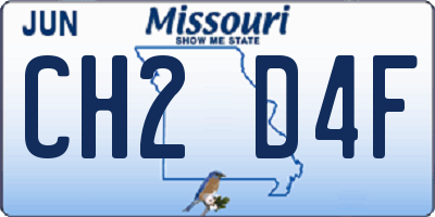 MO license plate CH2D4F