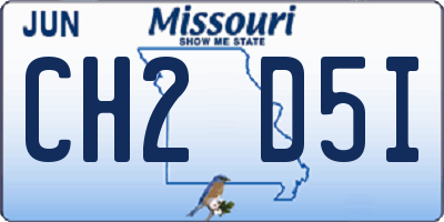MO license plate CH2D5I