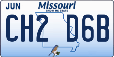 MO license plate CH2D6B