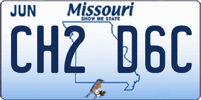 MO license plate CH2D6C