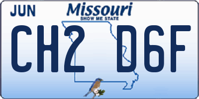 MO license plate CH2D6F