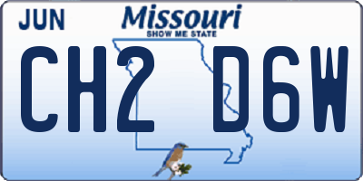 MO license plate CH2D6W