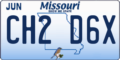 MO license plate CH2D6X