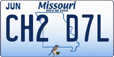 MO license plate CH2D7L