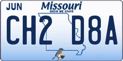 MO license plate CH2D8A