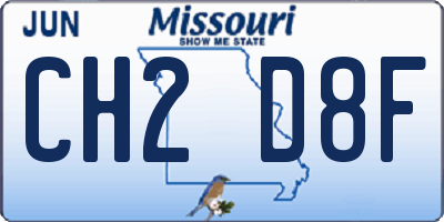 MO license plate CH2D8F