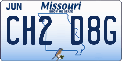 MO license plate CH2D8G