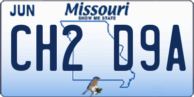 MO license plate CH2D9A