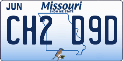 MO license plate CH2D9D