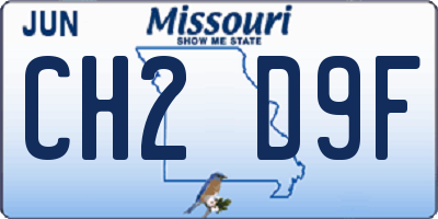 MO license plate CH2D9F