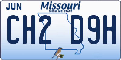 MO license plate CH2D9H