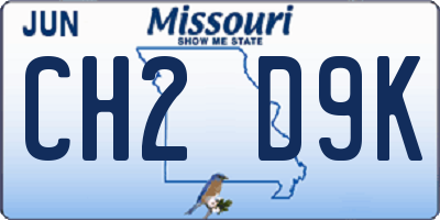 MO license plate CH2D9K