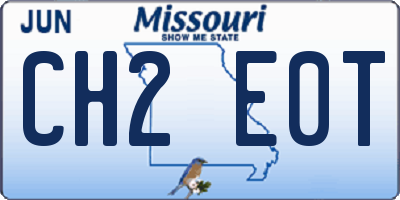 MO license plate CH2E0T
