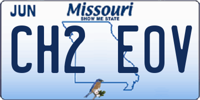MO license plate CH2E0V