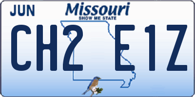 MO license plate CH2E1Z