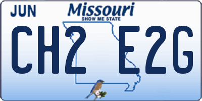 MO license plate CH2E2G