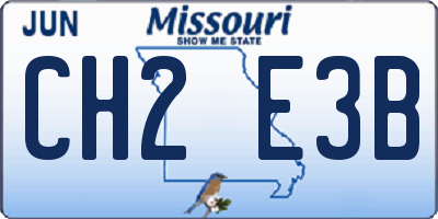 MO license plate CH2E3B
