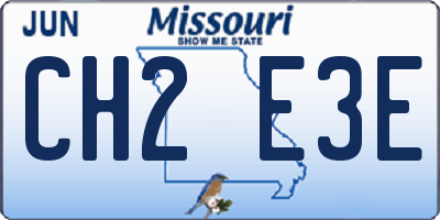 MO license plate CH2E3E