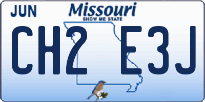 MO license plate CH2E3J