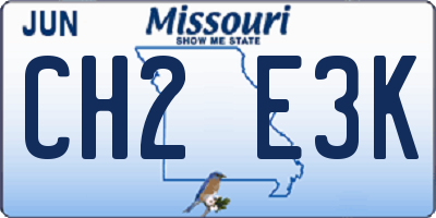 MO license plate CH2E3K