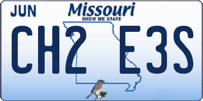 MO license plate CH2E3S