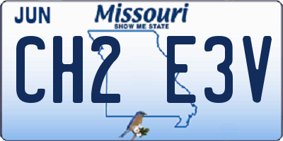 MO license plate CH2E3V