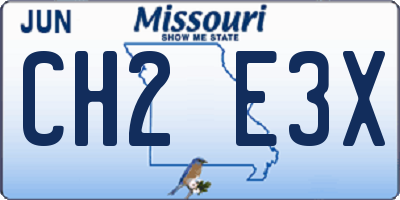 MO license plate CH2E3X