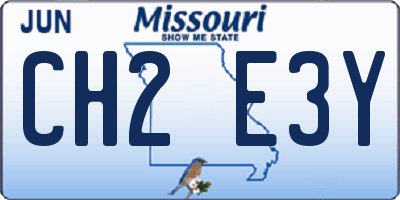 MO license plate CH2E3Y
