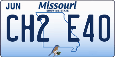 MO license plate CH2E4O