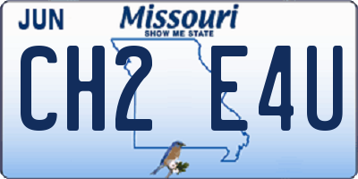 MO license plate CH2E4U