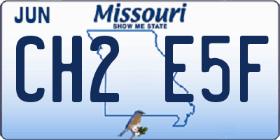 MO license plate CH2E5F