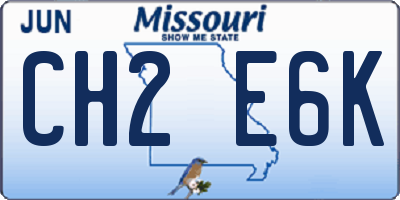 MO license plate CH2E6K