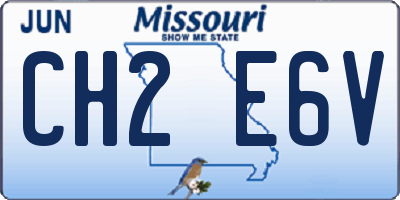 MO license plate CH2E6V