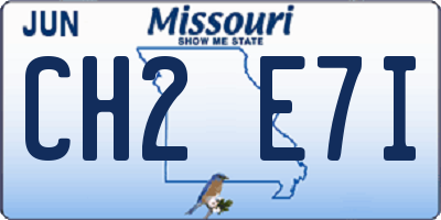 MO license plate CH2E7I