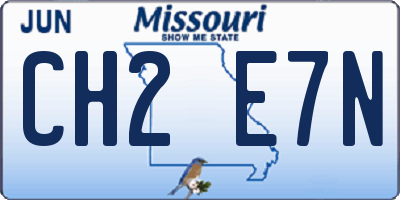 MO license plate CH2E7N
