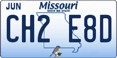 MO license plate CH2E8D