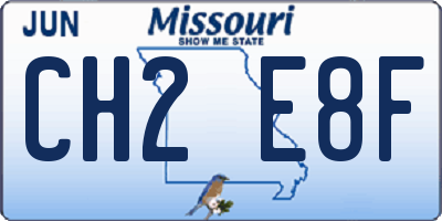 MO license plate CH2E8F