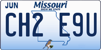 MO license plate CH2E9U