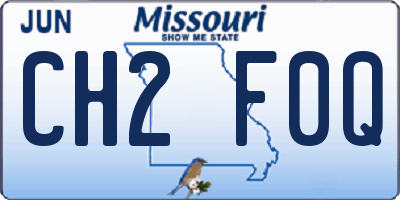 MO license plate CH2F0Q